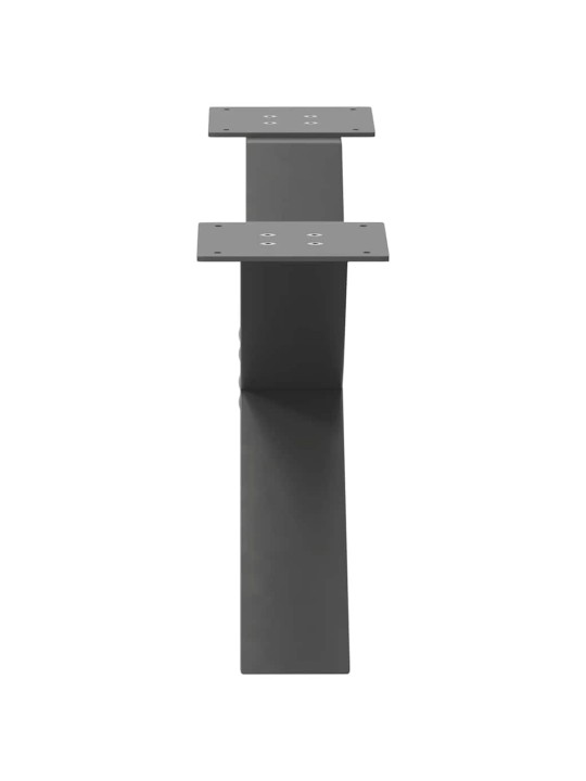 Sohvapöydän jalat x-muotoiset 2 kpl antrasiitti 70x(30-31) cm teräs