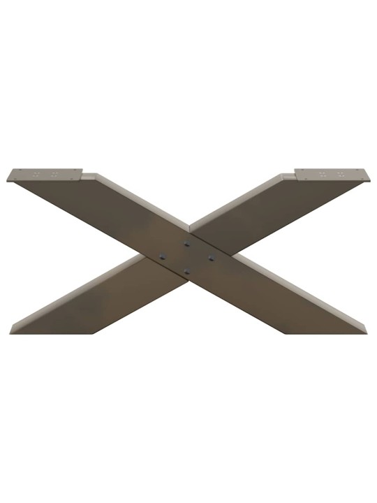 Sohvapöydän jalat x-muotoiset 2 kpl luonnonvärinen teräs 70x(30-31) cm teräs