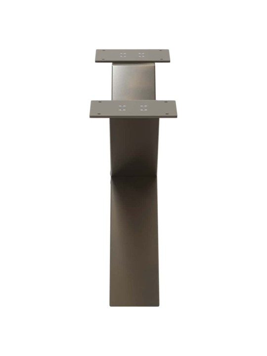Sohvapöydän jalat x-muotoiset 2 kpl luonnonvärinen teräs 70x(30-31) cm teräs