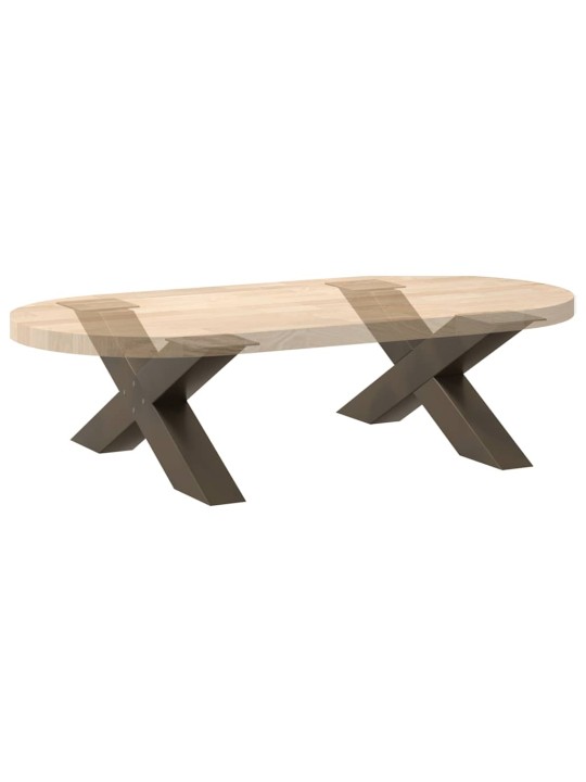 Sohvapöydän jalat x-muotoiset 2 kpl luonnonvärinen teräs 70x(30-31) cm teräs