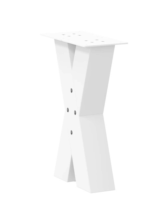 Sohvapöydän jalat x-muotoiset 2 kpl valkoinen 28x(42-43) cm teräs