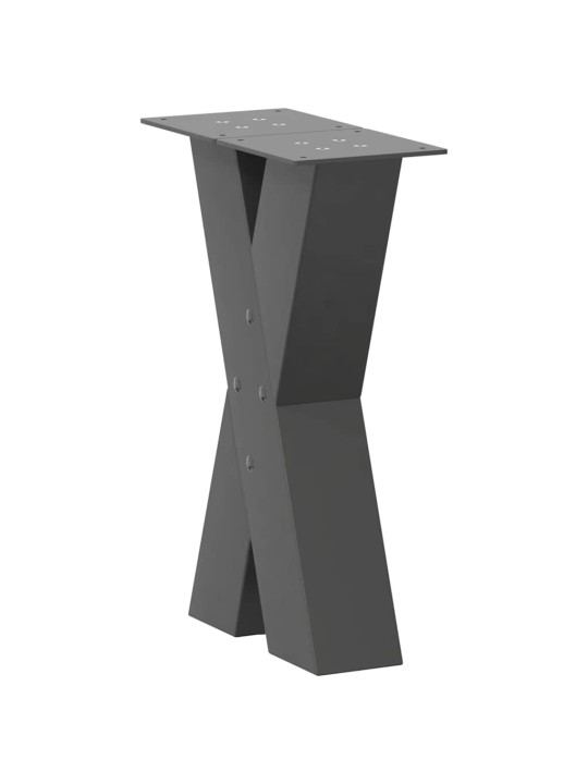 Sohvapöydän jalat x-muotoiset 2 kpl antrasiitti 28x(42-43) cm teräs