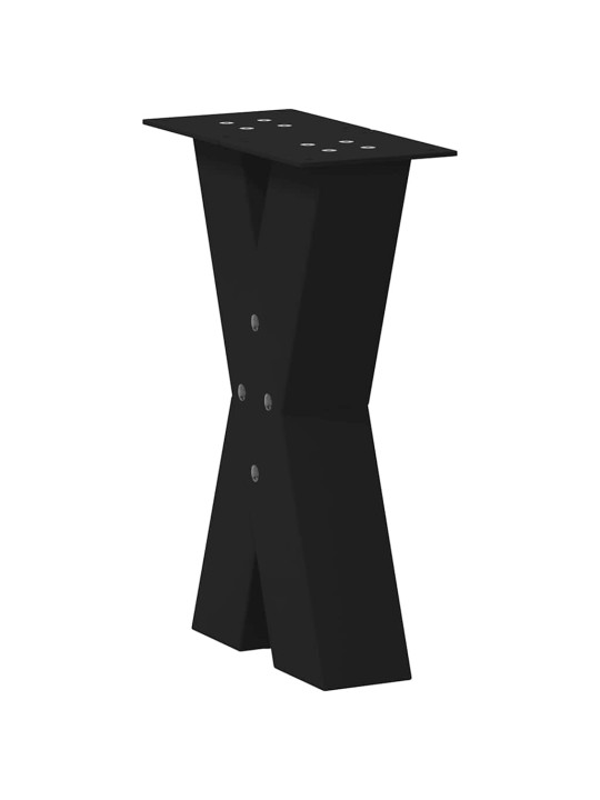 Sohvapöydän jalat x-muotoiset 2 kpl musta 38x(42-43) cm teräs