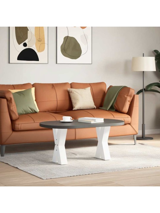 Sohvapöydän jalat x-muotoiset 2 kpl valkoinen 38x(42-43) cm teräs