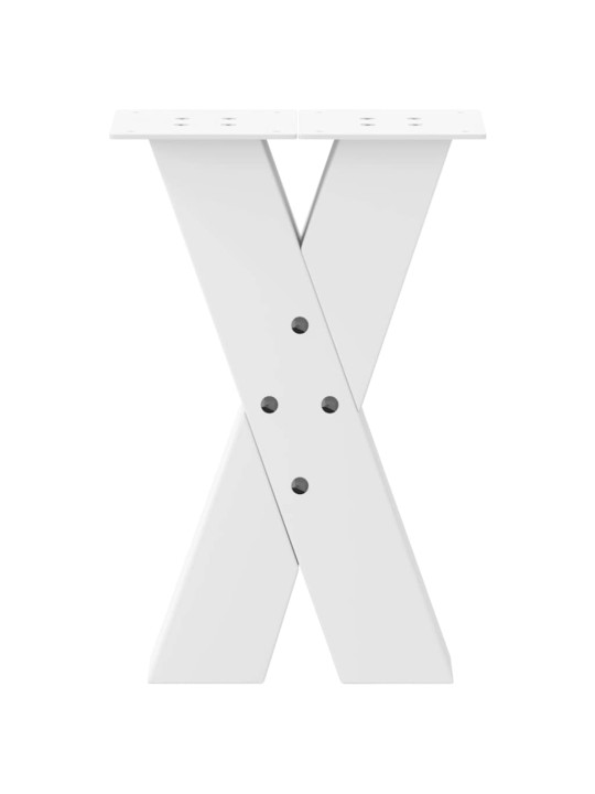Sohvapöydän jalat x-muotoiset 2 kpl valkoinen 38x(42-43) cm teräs