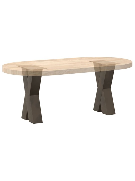 Sohvapöydän jalat x-muotoiset 2 kpl luonnonvärinen teräs 38x(42-43) cm teräs