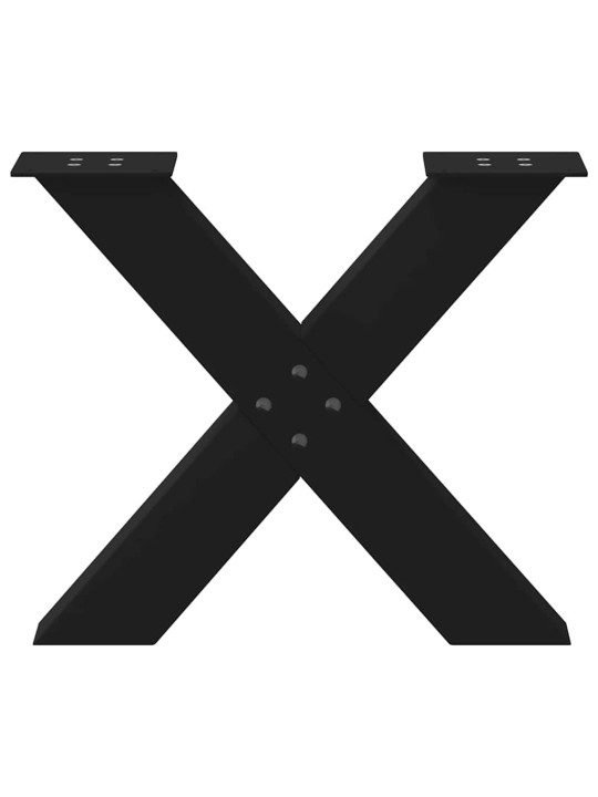 Sohvapöydän jalat x-muotoiset 2 kpl musta 50x(42-43) cm teräs