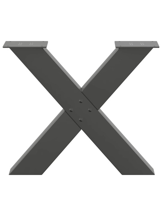 Sohvapöydän jalat x-muotoiset 2 kpl antrasiitti 50x(42-43) cm teräs