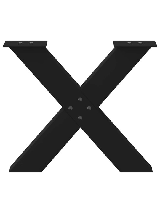 Sohvapöydän jalat x-muotoiset 2 kpl musta 60x(42-43) cm teräs