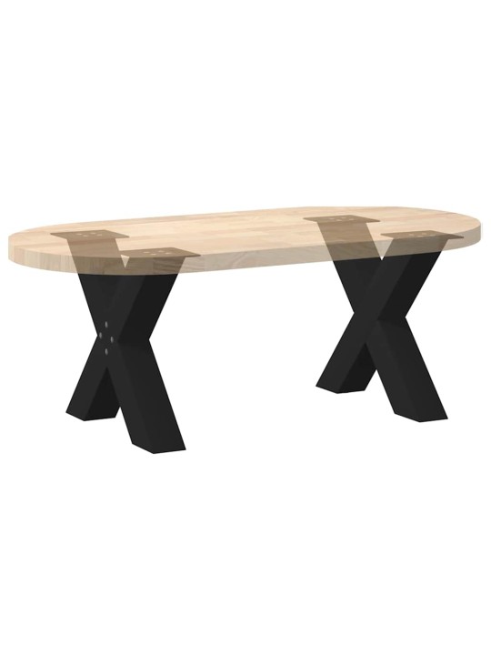 Sohvapöydän jalat x-muotoiset 2 kpl musta 60x(42-43) cm teräs