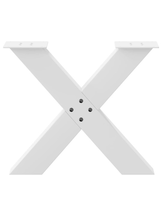 Sohvapöydän jalat x-muotoiset 2 kpl valkoinen 60x(42-43) cm teräs