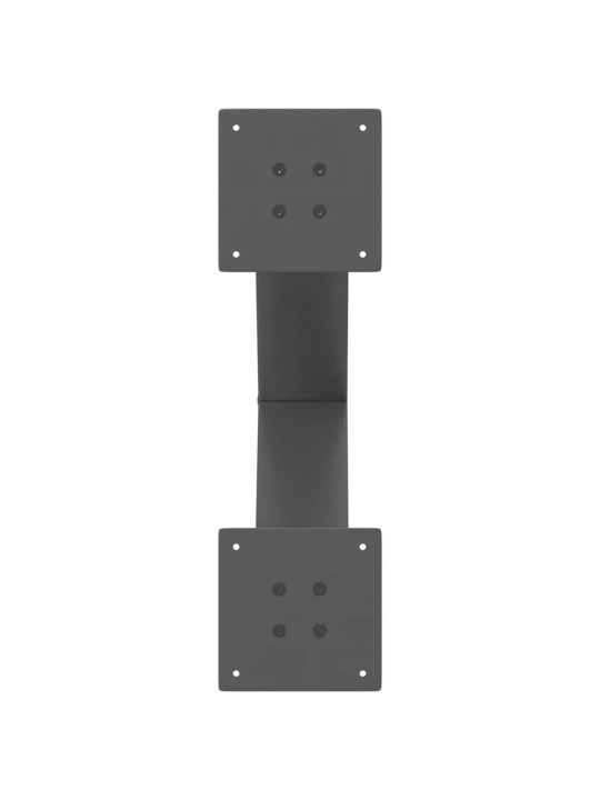 Sohvapöydän jalat x-muotoiset 2 kpl antrasiitti 60x(42-43) cm teräs