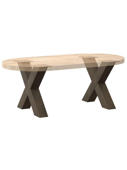 Sohvapöydän jalat x-muotoiset 2 kpl luonnonvärinen teräs 60x(42-43) cm teräs