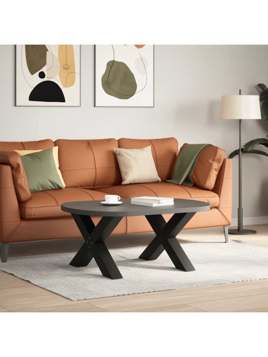 Sohvapöydän jalat x-muotoiset 2 kpl musta 70x(42-43) cm teräs