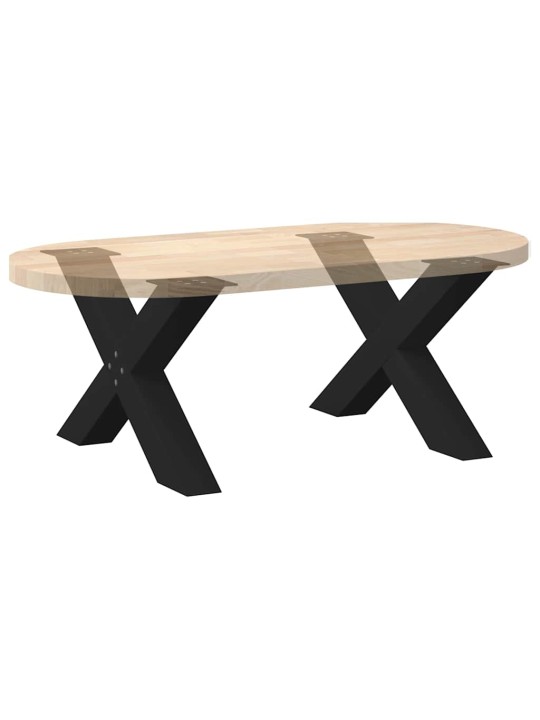 Sohvapöydän jalat x-muotoiset 2 kpl musta 70x(42-43) cm teräs
