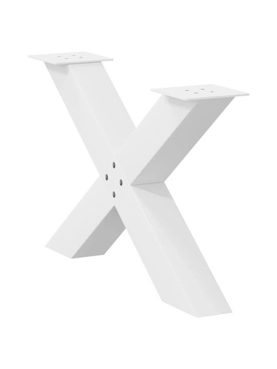 Sohvapöydän jalat x-muotoiset 2 kpl valkoinen 70x(42-43) cm teräs