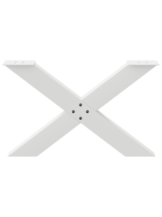 Sohvapöydän jalat x-muotoiset 2 kpl valkoinen 70x(42-43) cm teräs