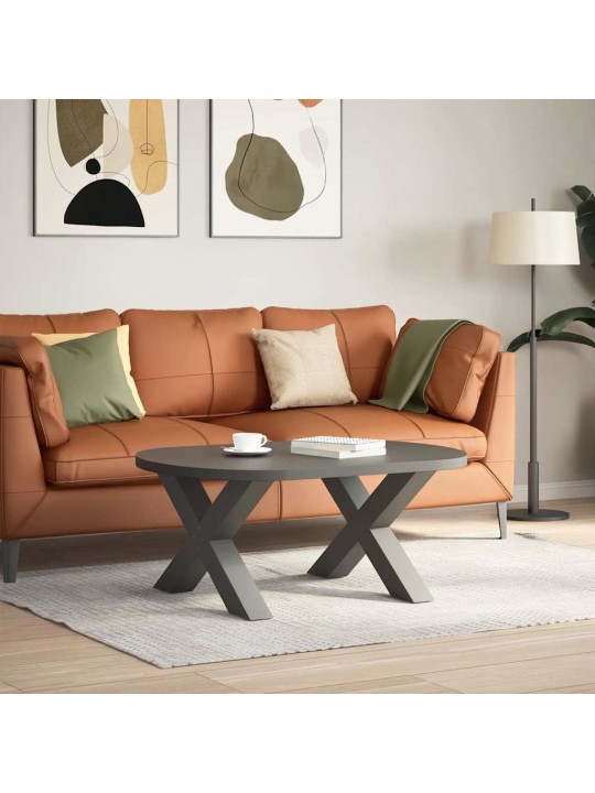 Sohvapöydän jalat x-muotoiset 2 kpl antrasiitti 70x(42-43) cm teräs