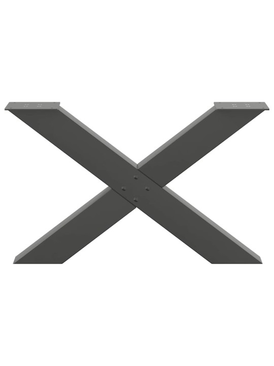 Sohvapöydän jalat x-muotoiset 2 kpl antrasiitti 70x(42-43) cm teräs