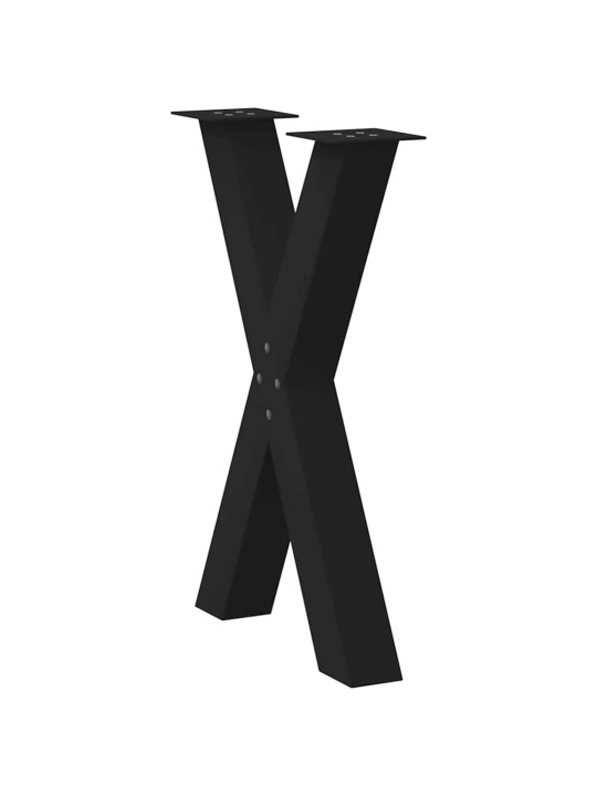 Ruokapöydän jalat x-muotoiset 2 kpl musta 50x(72-73) cm teräs