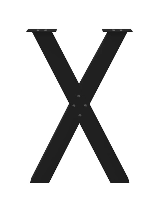 Ruokapöydän jalat x-muotoiset 2 kpl musta 50x(72-73) cm teräs