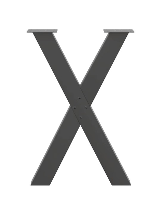 Ruokapöydän jalat x-muotoiset 2 kpl antrasiitti 50x(72-73) cm teräs