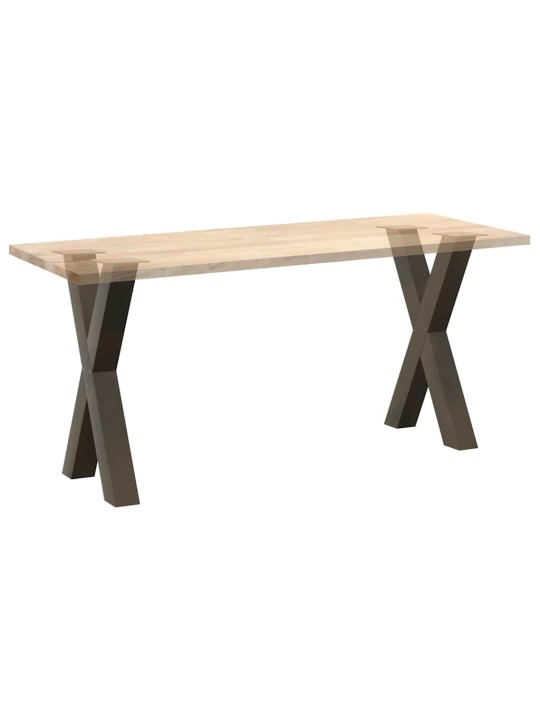 Ruokapöydän jalat x-muotoiset 2 kpl luonnonvärinen teräs 50x(72-73) cm teräs
