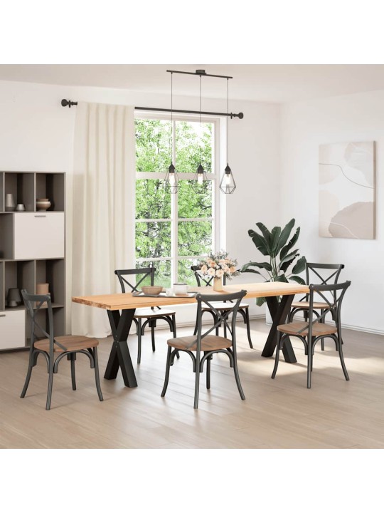 Ruokapöydän jalat x-muotoiset 2 kpl musta 60x(72-73) cm teräs