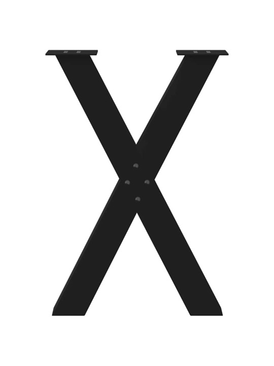Ruokapöydän jalat x-muotoiset 2 kpl musta 60x(72-73) cm teräs