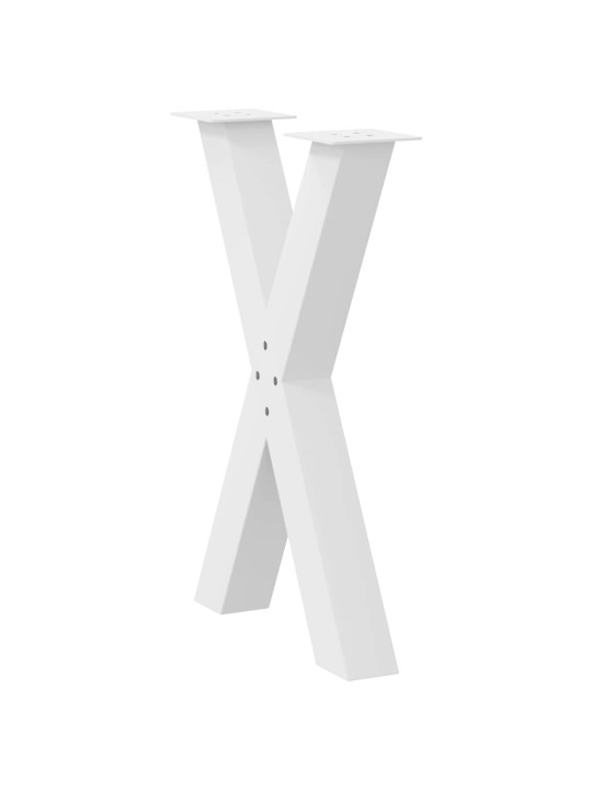 Ruokapöydän jalat x-muotoiset 2 kpl valkoinen 60x(72-73) cm teräs