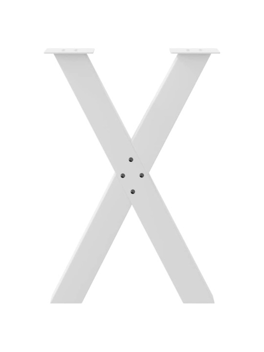 Ruokapöydän jalat x-muotoiset 2 kpl valkoinen 60x(72-73) cm teräs