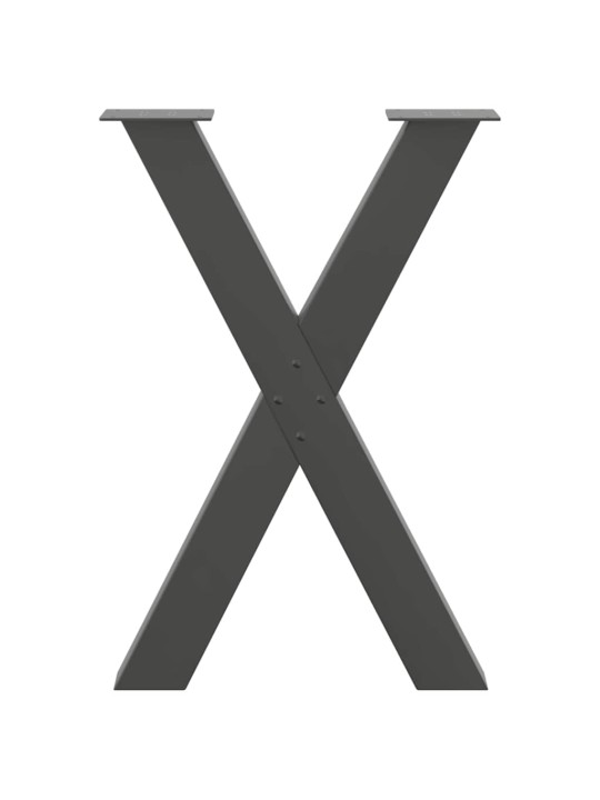 Ruokapöydän jalat x-muotoiset 2 kpl antrasiitti 60x(72-73) cm teräs