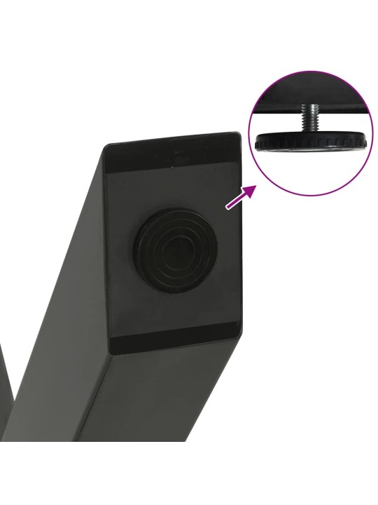 Ruokapöydän jalat x-muotoiset 2 kpl antrasiitti 60x(72-73) cm teräs