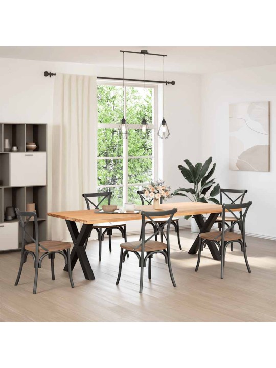 Ruokapöydän jalat x-muotoiset 2 kpl musta 70x(72-73) cm teräs