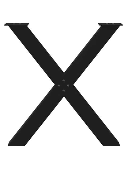 Ruokapöydän jalat x-muotoiset 2 kpl musta 70x(72-73) cm teräs
