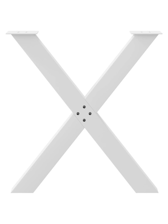 Ruokapöydän jalat x-muotoiset 2 kpl valkoinen 70x(72-73) cm teräs