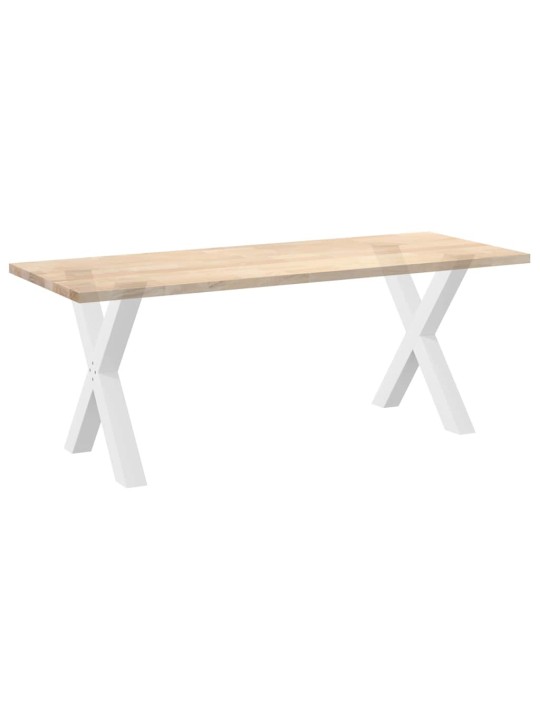 Ruokapöydän jalat x-muotoiset 2 kpl valkoinen 70x(72-73) cm teräs