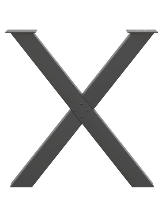 Ruokapöydän jalat x-muotoiset 2 kpl antrasiitti 70x(72-73) cm teräs