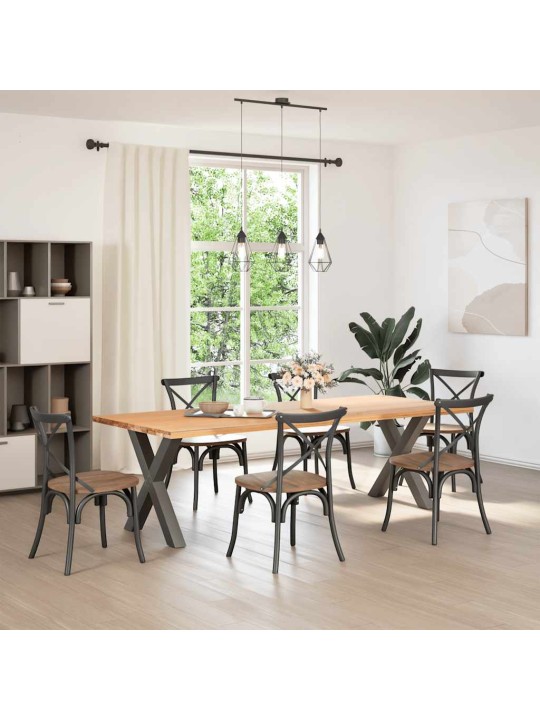 Ruokapöydän jalat x-muotoiset 2 kpl antrasiitti 80x(72-73) cm teräs