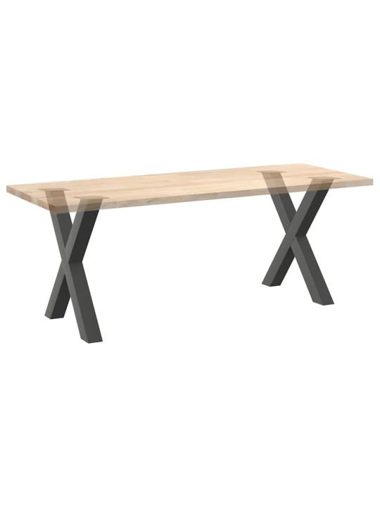 Ruokapöydän jalat x-muotoiset 2 kpl antrasiitti 80x(72-73) cm teräs