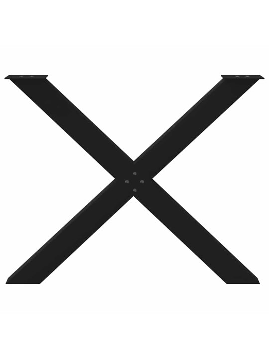 Ruokapöydän jalat x-muotoiset 2 kpl musta 90x(72-73) cm teräs