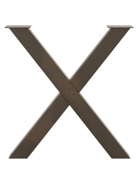 Ruokapöydän jalat x-muotoiset 3 kpl luonnonvärinen teräs 70x(72-73) cm teräs