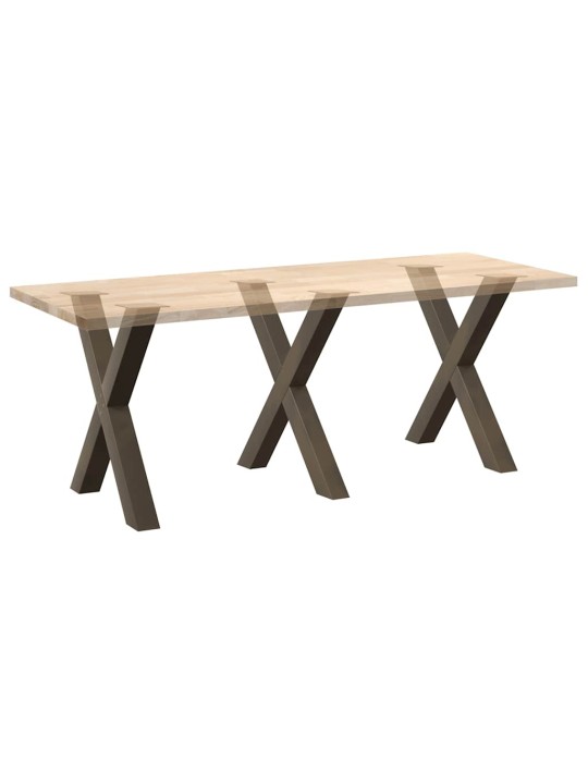 Ruokapöydän jalat x-muotoiset 3 kpl luonnonvärinen teräs 70x(72-73) cm teräs
