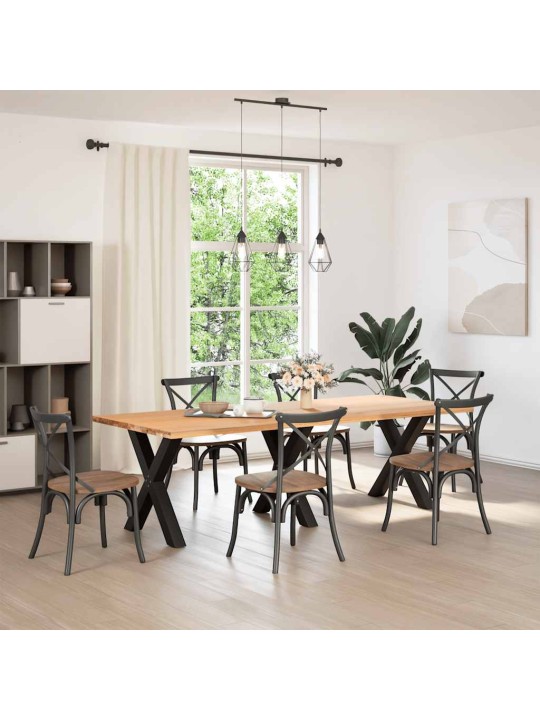 Ruokapöydän jalat x-muotoiset 3 kpl musta 80x(72-73) cm teräs