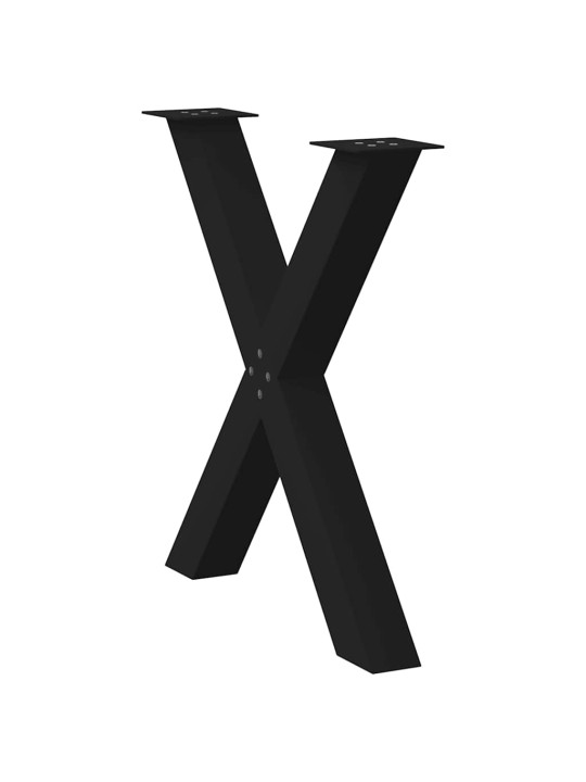 Ruokapöydän jalat x-muotoiset 3 kpl musta 80x(72-73) cm teräs