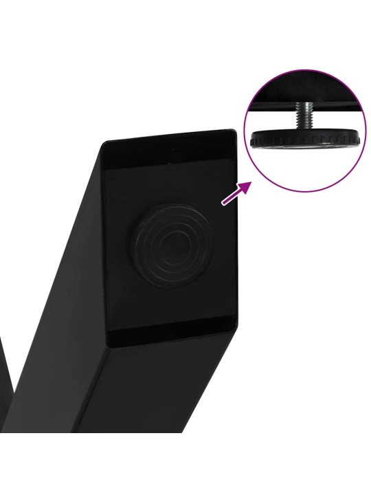 Ruokapöydän jalat x-muotoiset 3 kpl musta 80x(72-73) cm teräs