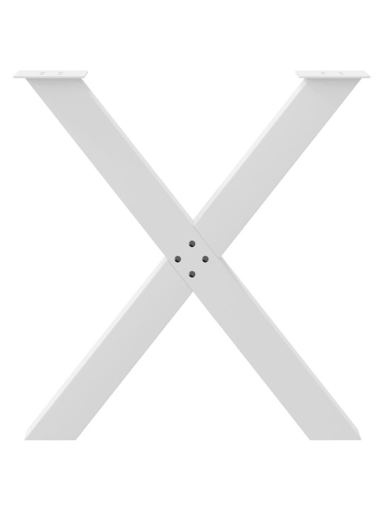 Ruokapöydän jalat x-muotoiset 3 kpl valkoinen 80x(72-73) cm teräs