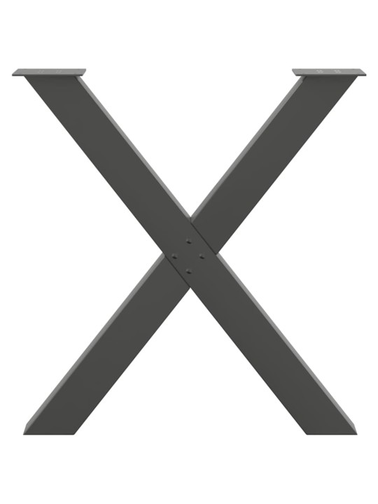 Ruokapöydän jalat x-muotoiset 3 kpl antrasiitti 80x(72-73) cm teräs