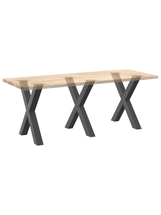 Ruokapöydän jalat x-muotoiset 3 kpl antrasiitti 80x(72-73) cm teräs