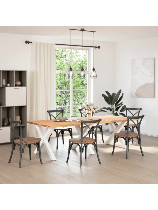 Ruokapöydän jalat x-muotoiset 3 kpl valkoinen 90x(72-73) cm teräs